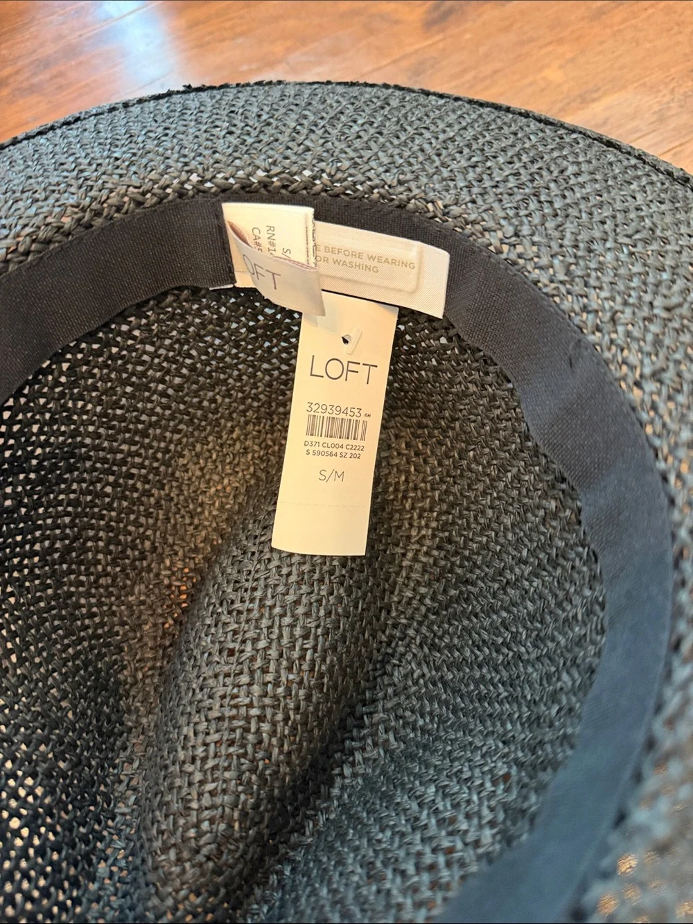 Black Straw Fedora Hat with Ribbon Band